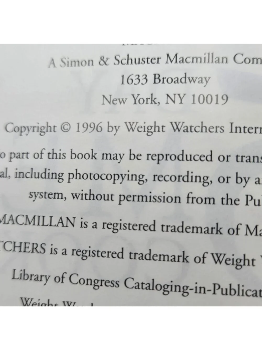 Weight Watchers New 365-Day Menu Cookbook Hardcover 1996 Complete Meal Planning
